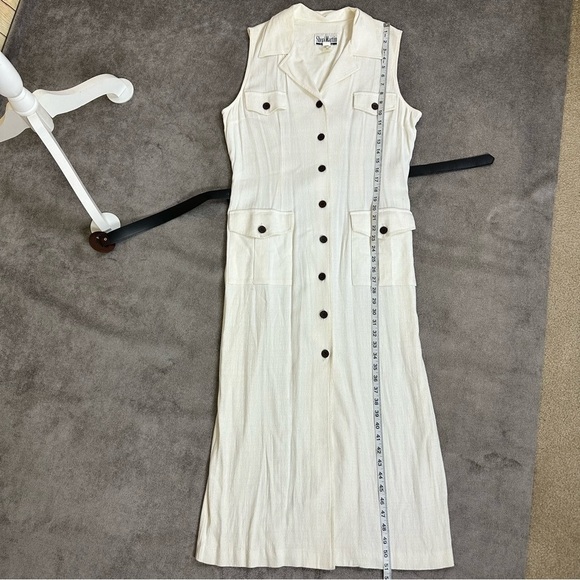 VINTAGE Sherri Martin White Button Up Dress Size 16 - Picture 9 of 12